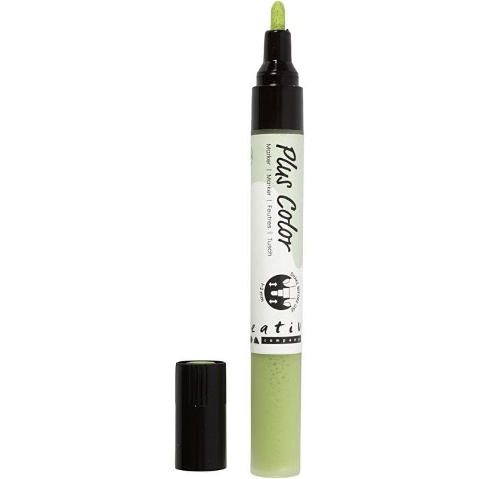 Feutres Plus Color, L : 14,5 cm, trait 1-2 mm, leaf green, 5,5 ml, 1 pièce