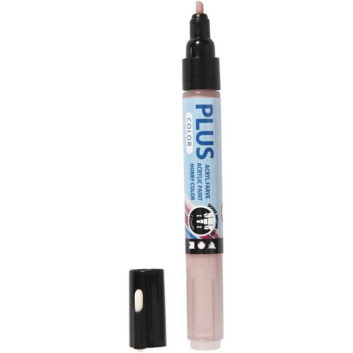 Feutres Plus Color, L : 14,5 cm, trait 1-2 mm, dusty rose, 5,5 ml, 1 pièce