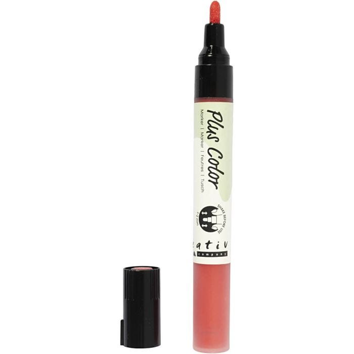 Feutres Plus Color, L : 14,5 cm, trait 1-2 mm, crimson red, 5,5 ml, 1 pièce