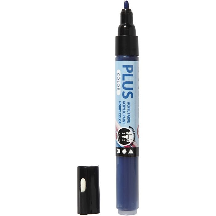 Feutres Plus Color, L : 14,5 cm, trait 1-2 mm, bleu marine, 5,5 ml, 1 pièce