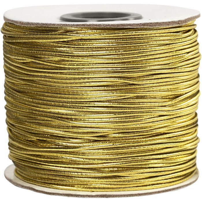 Fil élastique, ép. 1 mm, or, 100 m/ 1 rouleau