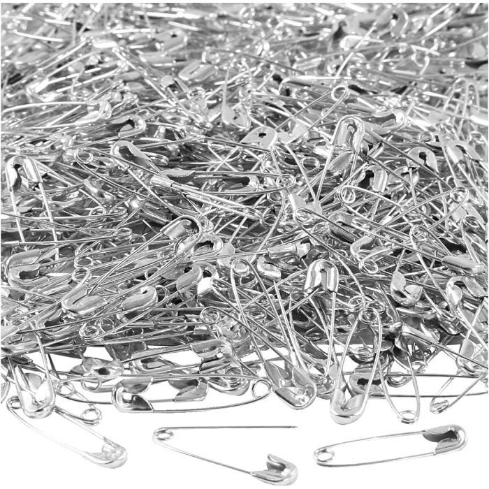 Epingles de sûreté, L : 22 mm, ép. 0,6 mm, argent, 500 pièces/ 1 Pq.
