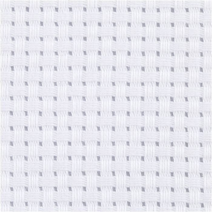 Toile points de croix Aida, dim. 50x50 cm, 35 pts/10 cm, blanc, 1 pièce