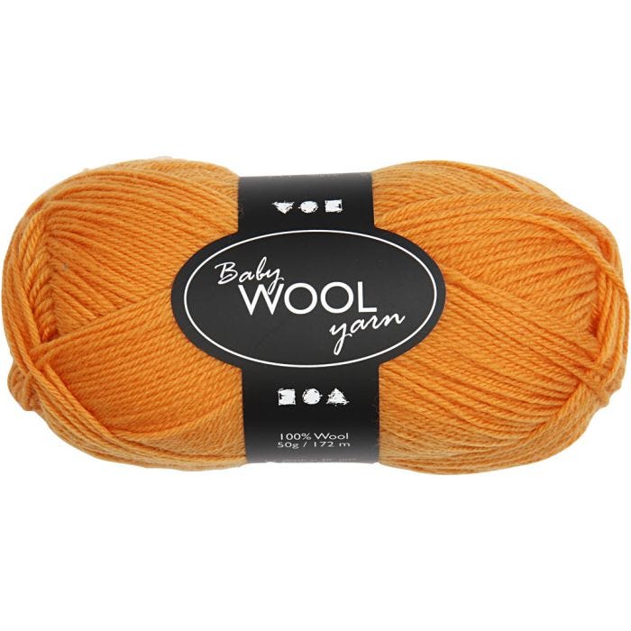Laine pour Bébé, L : 172 M, orange, 50 gr/ 1 boule