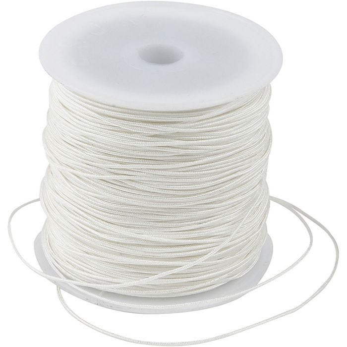 Cordon pour Macramé, 0,8 mm, blanc, 50m/ 1 rouleau