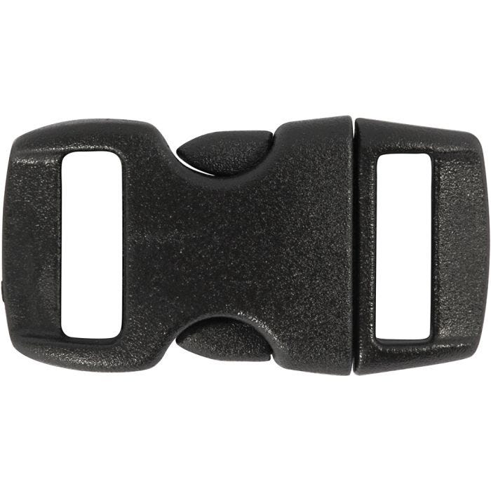 Fermeture à click, L : 29 mm, L : 15 mm, diamètre intérieur 3x11 mm, noir, 4 pièces/ 1 Pq.
