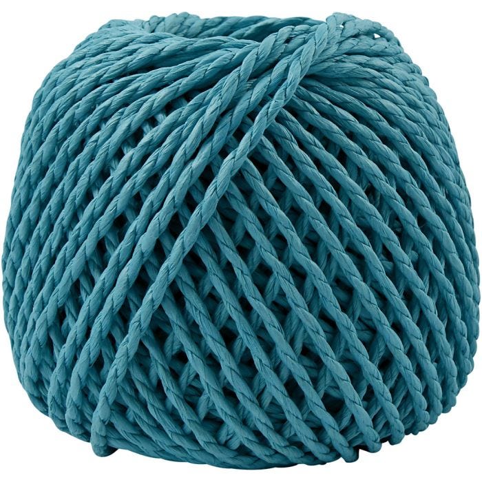 Ficelle de papier, ép. 2,5-3 mm, turquoise, 150 gr, 40m/ 1 boule