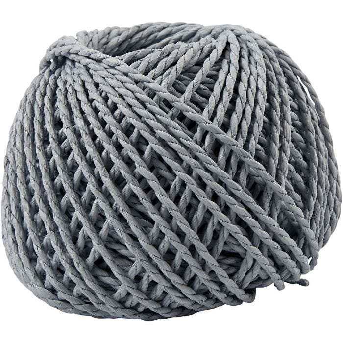 Ficelle de papier, ép. 2,5-3 mm, bleu clair, 150 gr, 40m/ 1 boule
