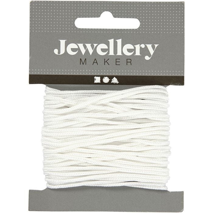 Cordon pour Macramé, ép. 2 mm, blanc, 8m/ 1 rouleau