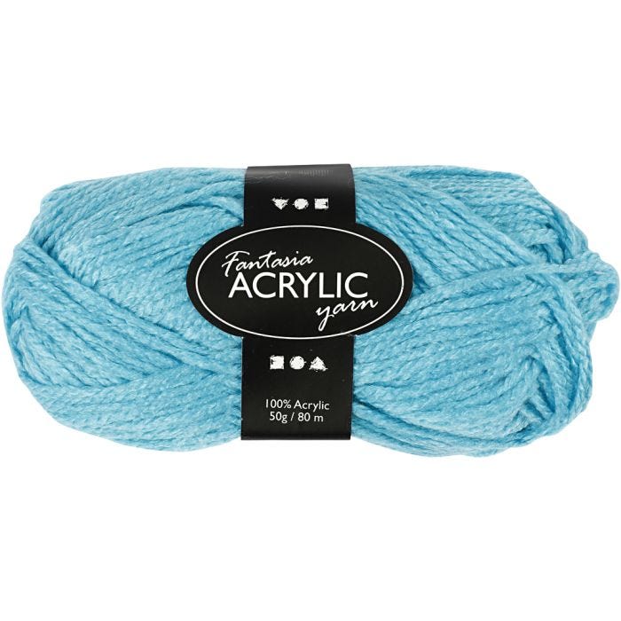 Pelote de laine acrylique Fantasia, 80 M, turquoise, 50gr/ 1 boule