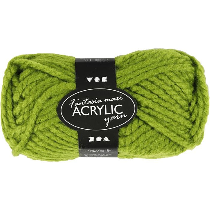 Pelote de laine acrylique Fantasia, L : 35 M, Maxi, vert, 50gr/ 1 boule
