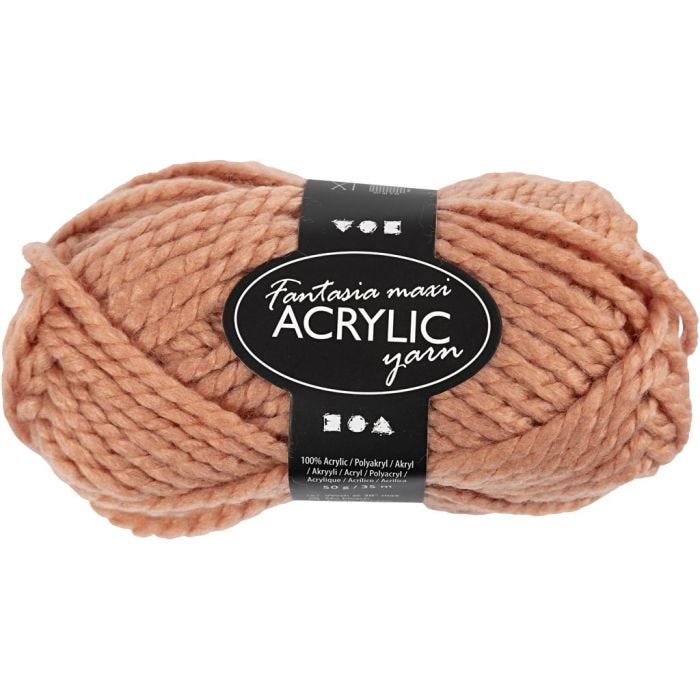 Pelote de laine acrylique Fantasia, 35 M, Maxi, beige, 50gr/ 1 boule
