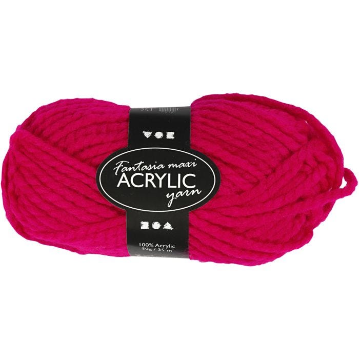 Pelote de laine acrylique Fantasia, 35 M, Maxi, fuchsia, 50gr/ 1 boule