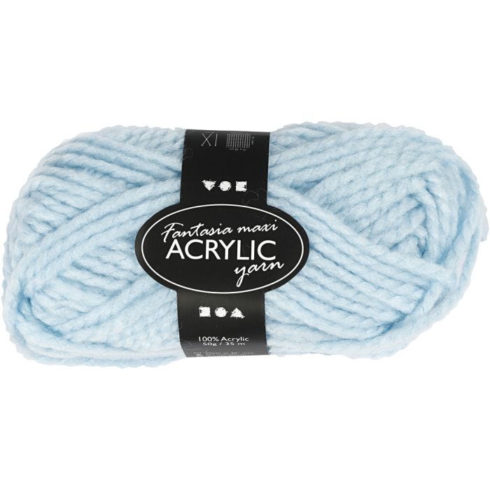 Pelote de laine acrylique Fantasia, 35 M, Maxi, bleu clair, 50gr/ 1 boule