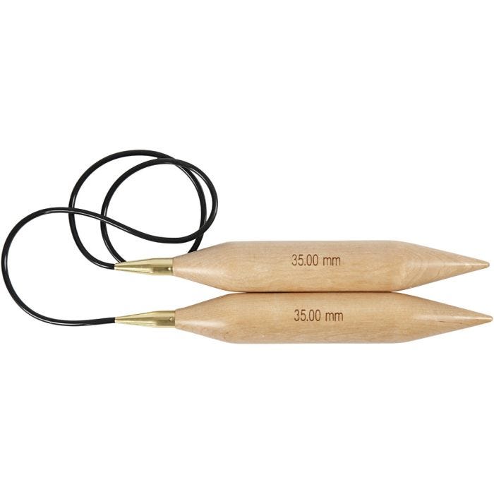 Aiguilles à tricoter circulaires, L : 150 cm, dim. 35 mm, 1 pièce