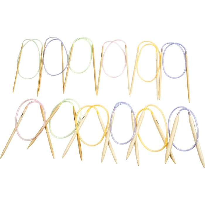 Aiguilles à tricoter circulaires, L : 60-80 cm, dim. 3-10 mm, 12 pièces/ 1 Pq.