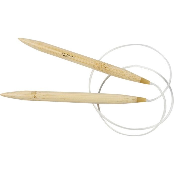Aiguilles à tricoter circulaires, L : 80 cm, dim. 10 mm, 1 pièce