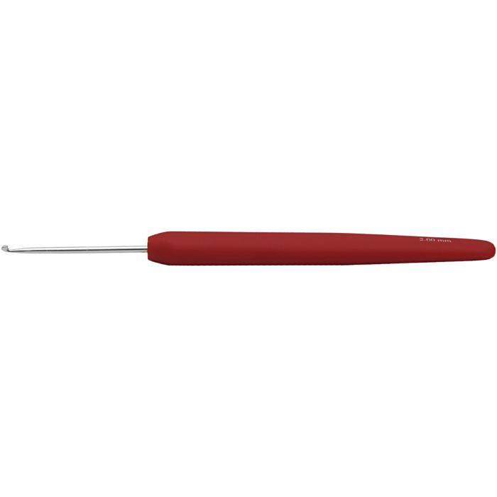 Crochet, 2, L : 13,3 cm, dim. 2 mm, rouge, 1 pièce
