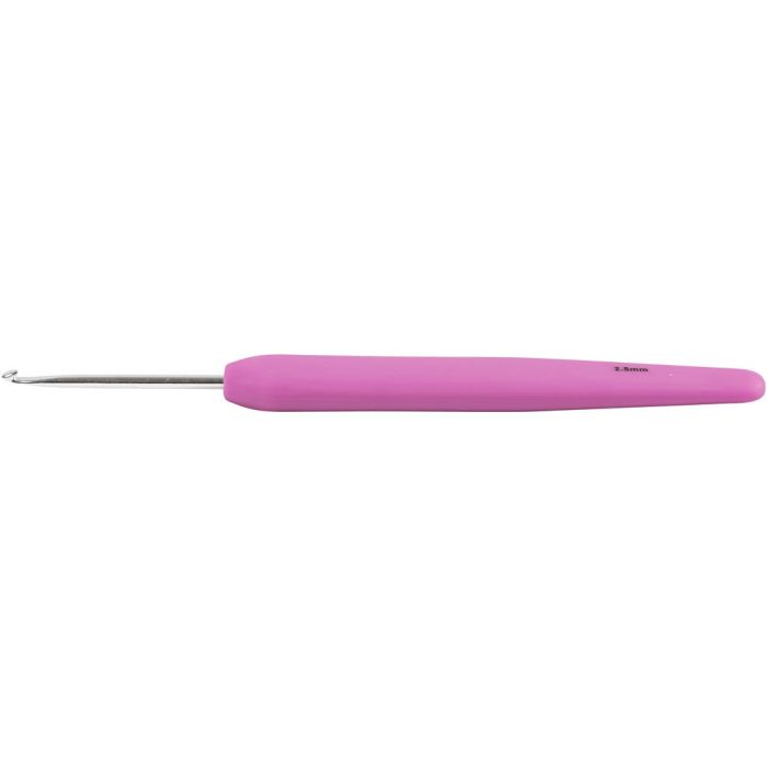 Crochet, 2,5, L : 13,3 cm, dim. 2,5 mm, rose clair, 1 pièce