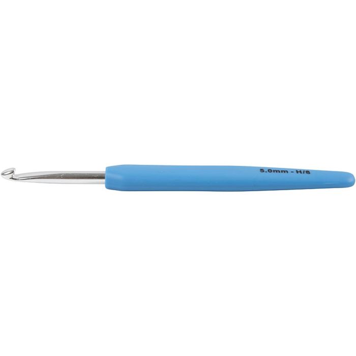 Crochet, 5, L : 13,3 cm, dim. 5 mm, bleu, 1 pièce