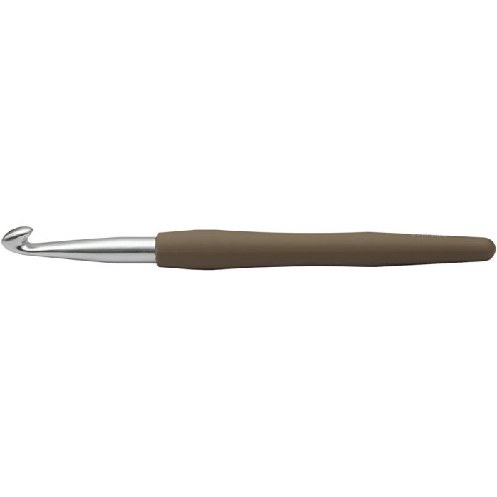 Crochet, 8, L : 14,5 cm, dim. 8 mm, brun, 1 pièce