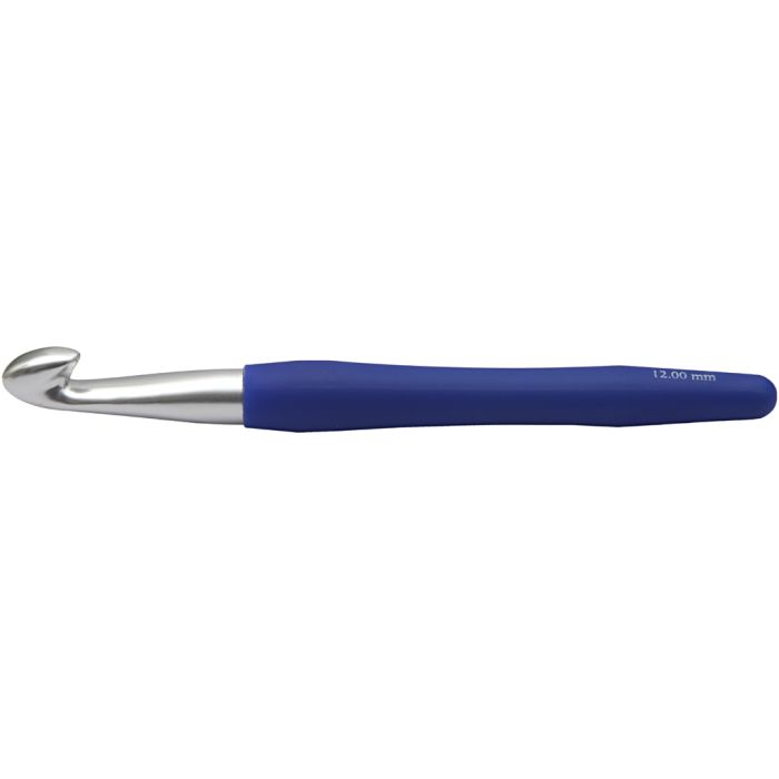 Crochet, 12, L : 16 cm, dim. 12 mm, bleu, 1 pièce