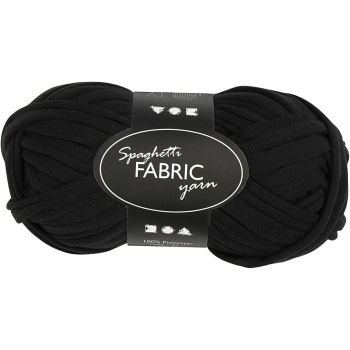 Pelote de Fil Spaghetti, 35 M, noir, 100gr/ 1 boule
