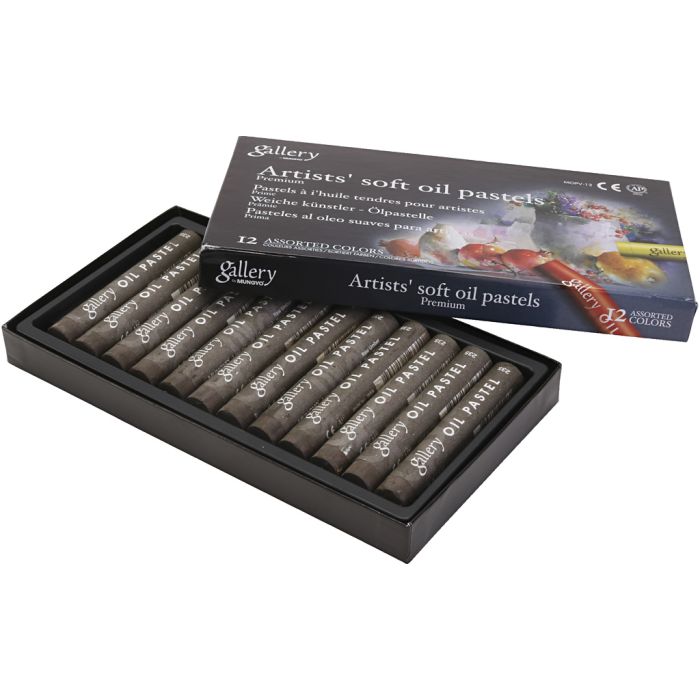 Pastels à l'huile Gallery, L : 7 cm, d 11 mm, ép. 11 mm, burnt umber, 12 pièces/ 1 Pq.