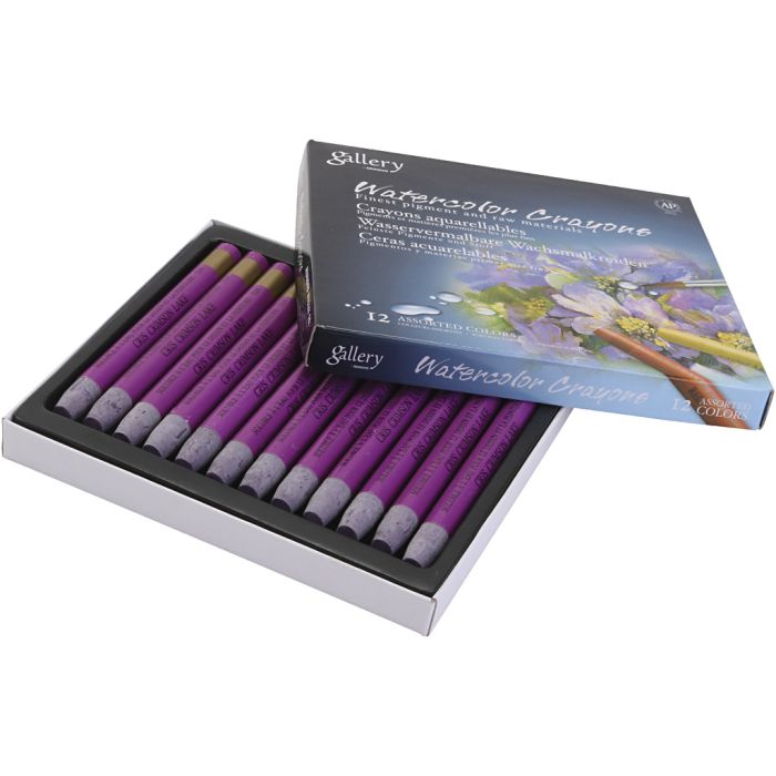 Pastels à la cire aquarellables, violet rouge, 12 pièces/ 1 Pq.