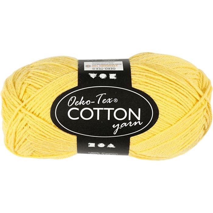 Fil de coton, 8/4, L : 170 M, jaune, 50 gr/ 1 boule
