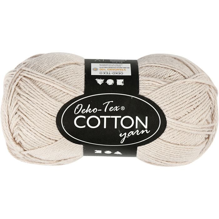 Fil de coton, 8/4, L : 170 M, sable, 50 gr/ 1 boule