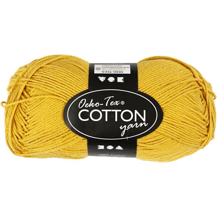 Fil de coton, 8/4, L : 170 M, curry, 50 gr/ 1 boule