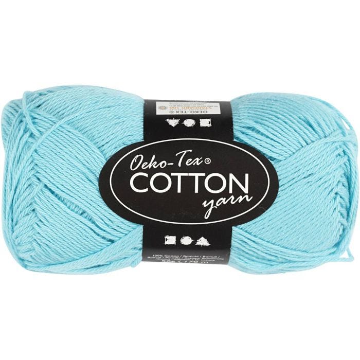 Fil de coton, 8/4, L : 170 M, turquoise, 50 gr/ 1 boule