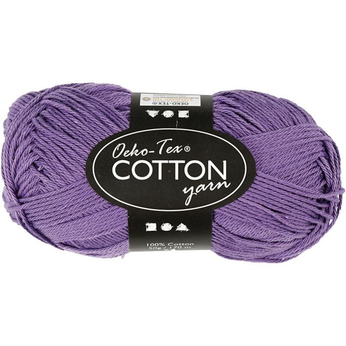 Pelote de fil de coton, 8/4, L : 170 M, violet, 50gr/ 1 boule