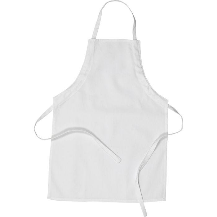 Tablier, L : 61 cm, L : 43 cm, dim. 4-6 ans, 210 gr, blanc, 1 pièce