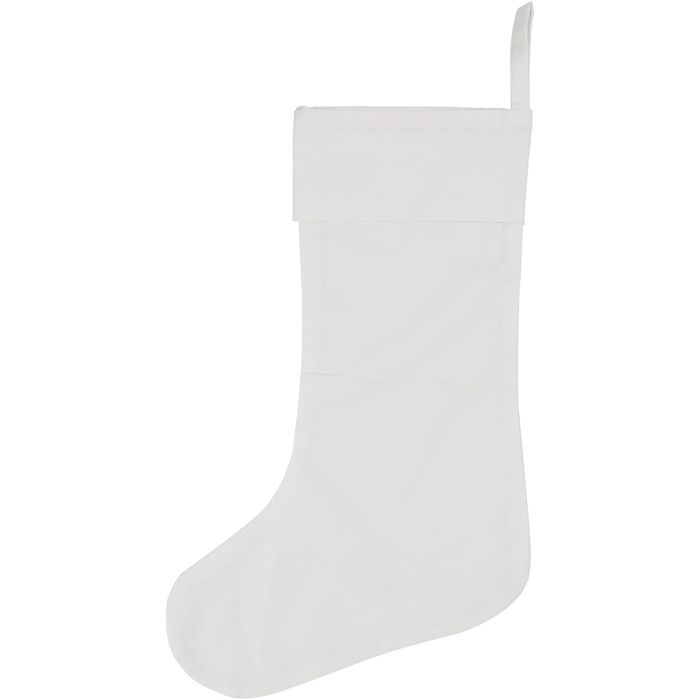 Bas de Noël, H : 40 cm, L : 26 cm, 210 gr, blanc, 1 pièce