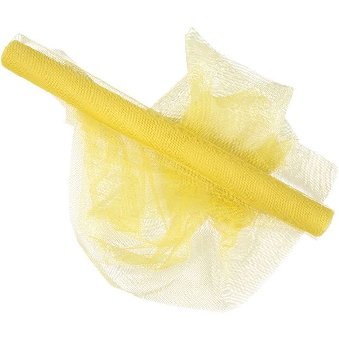 Tulle, 50 cm, jaune, 5m/ 1 rouleau
