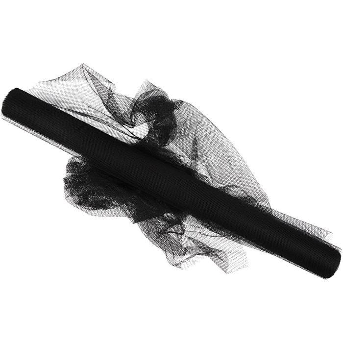 Tulle, 50 cm, noir, 5m/ 1 rouleau