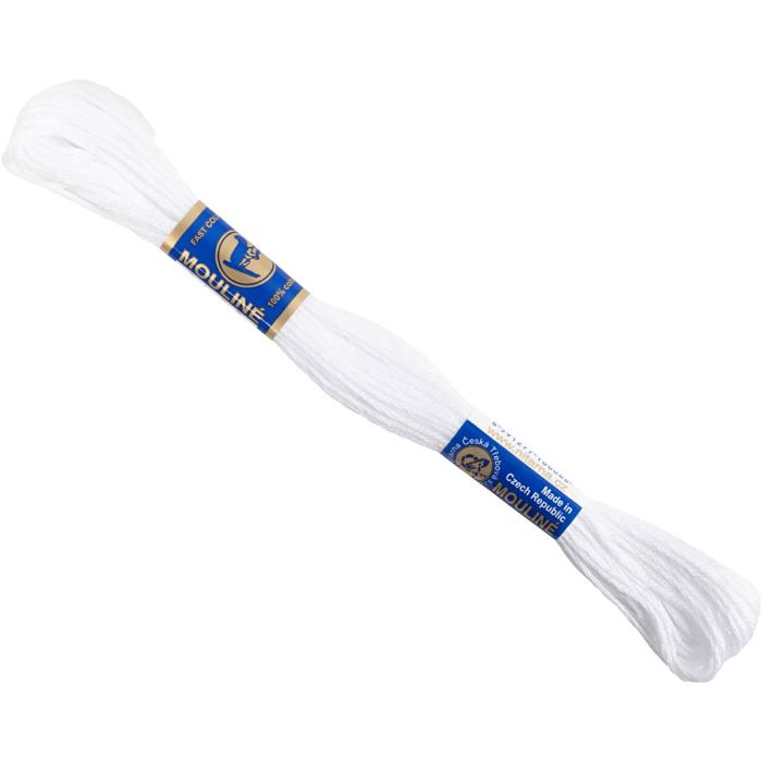 Fil à broder, blanc, 12x8 m/ 1 Pq.