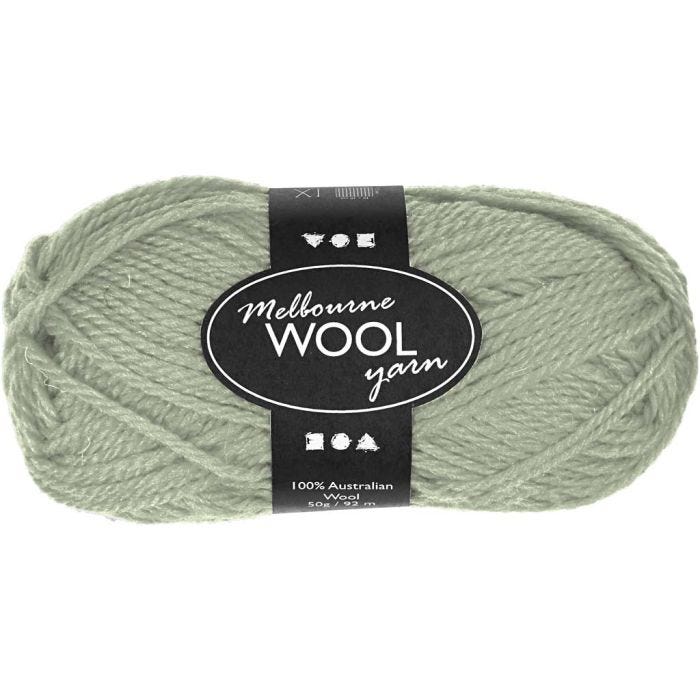 Pelote de laine Melbourne, 92 M, vert clair, 50gr/ 1 boule