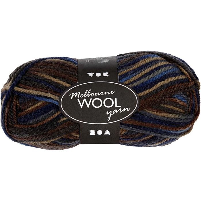 Pelote de laine Melbourne, 92 M, harmonie brun, 50gr/ 1 boule