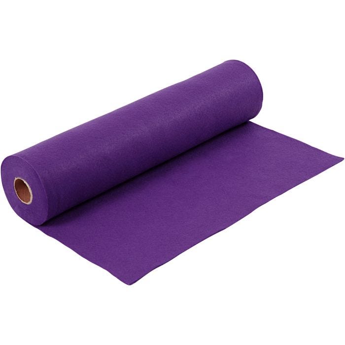 Feutrine synthétique, L : 45 cm, ép. 1,5 mm, 180-200 gr, violet, 5 m/ 1 rouleau