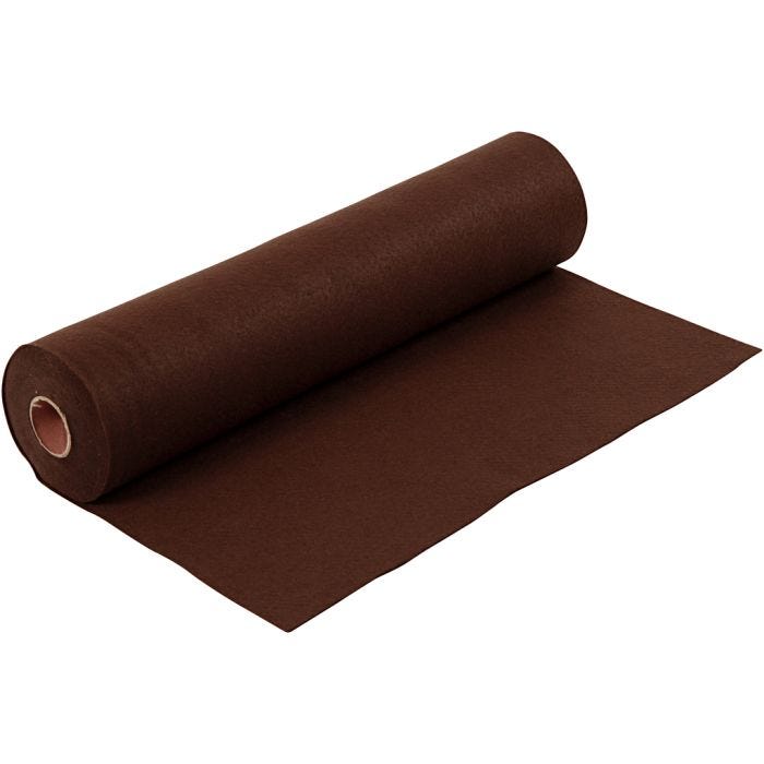 Feutrine synthétique, L : 45 cm, ép. 1,5 mm, 180-200 gr, brun, 5m/ 1 rouleau