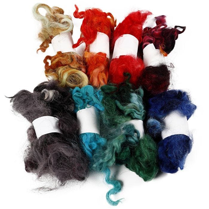 Mèches bouclées, ass. de couleurs, 8x20 gr/ 1 boule