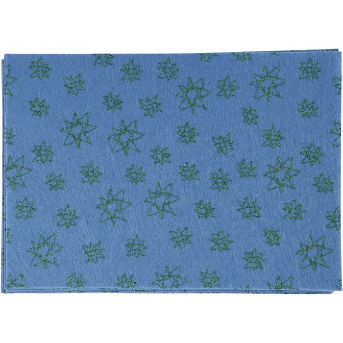 Feutrine synthétique, A4, feuille 210x297 mm, ép. 1 mm, bleu, 10flles/ 1 Pq.