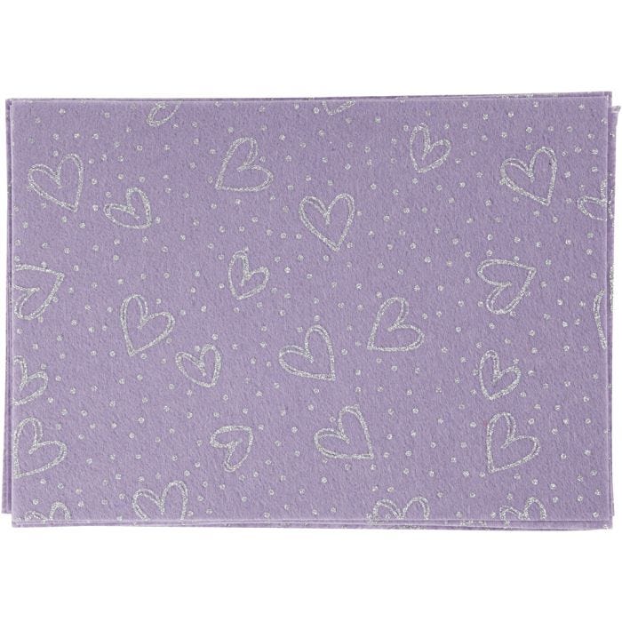 Feutrine synthétique, A4, feuille 210x297 mm, ép. 1 mm, violet, 10 flles/ 1 Pq.