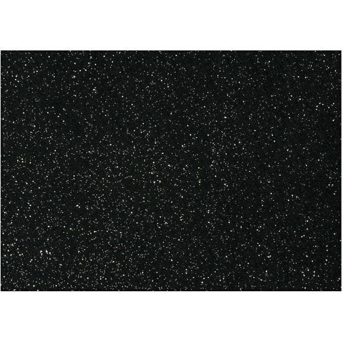 Feutrine synthétique, A4, feuille 210x297 mm, ép. 1 mm, noir, 10flles/ 1 Pq.