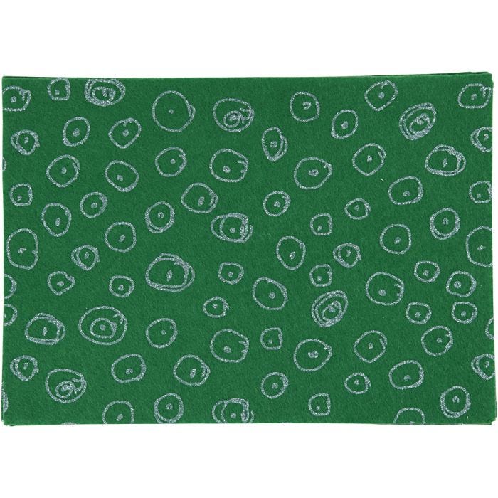 Feutrine synthétique, A4, feuille 210x297 mm, ép. 1 mm, vert, 10flles/ 1 Pq.