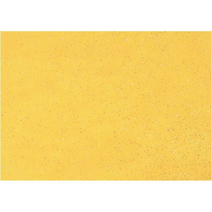 Feutrine synthétique, A4, feuille 210x297 mm, ép. 1 mm, jaune, 10flles/ 1 Pq.