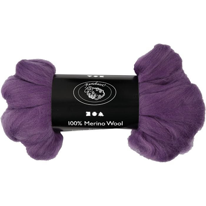 Laine Mérinos, 21 my, violet, 100gr/ 1 Pq.